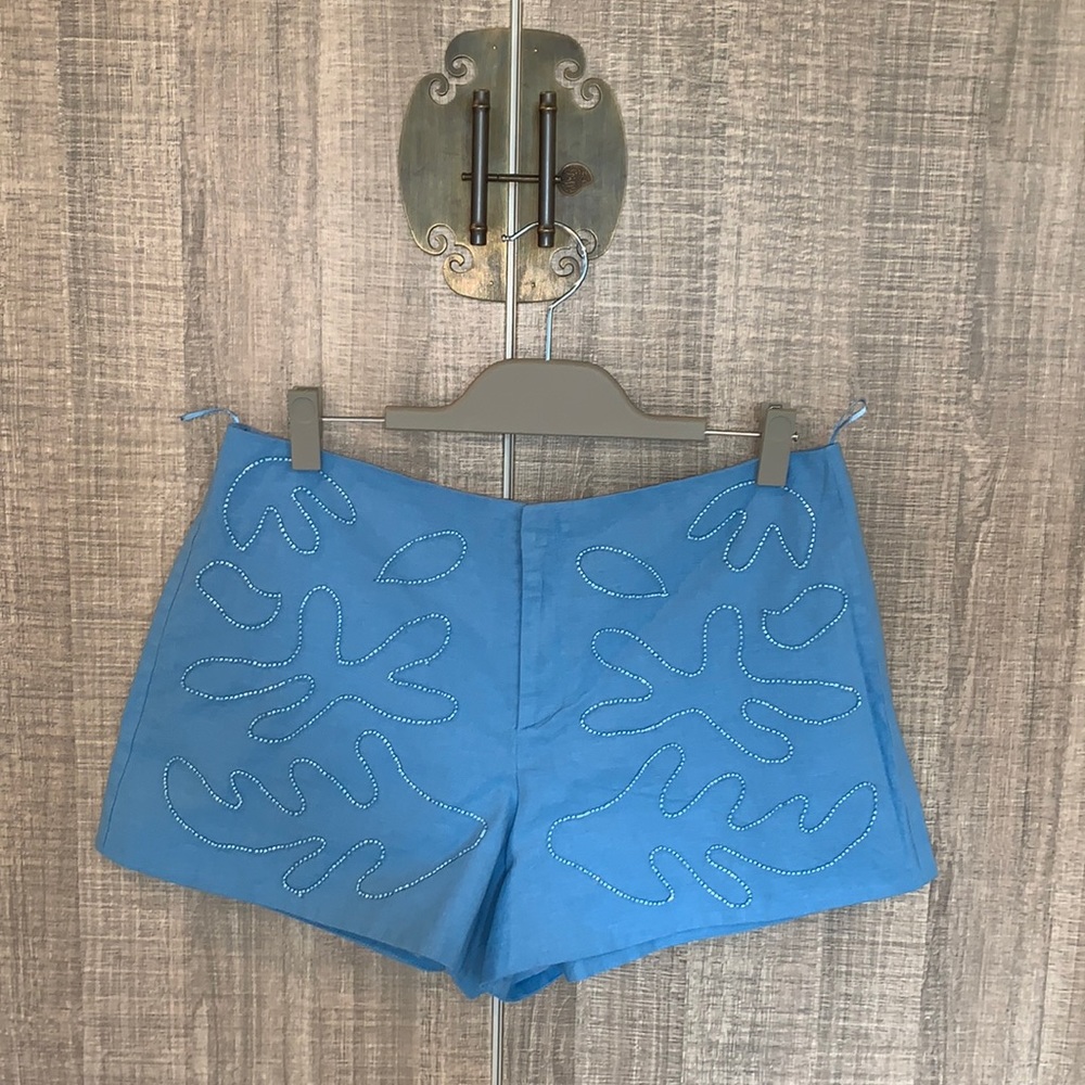 Zara Beaded‎ Linen Blend Shorts
